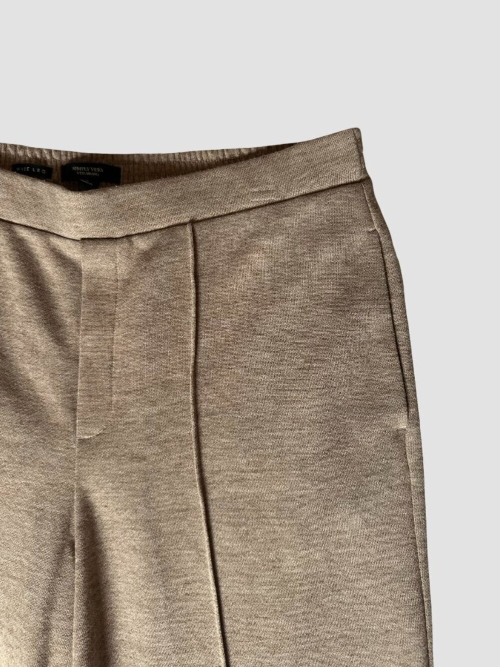 Simply Vera Vera Wang Women's L Oatmeal Wide Leg Pants NWOT Knit Pull On Comfy - Picture 3 of 10